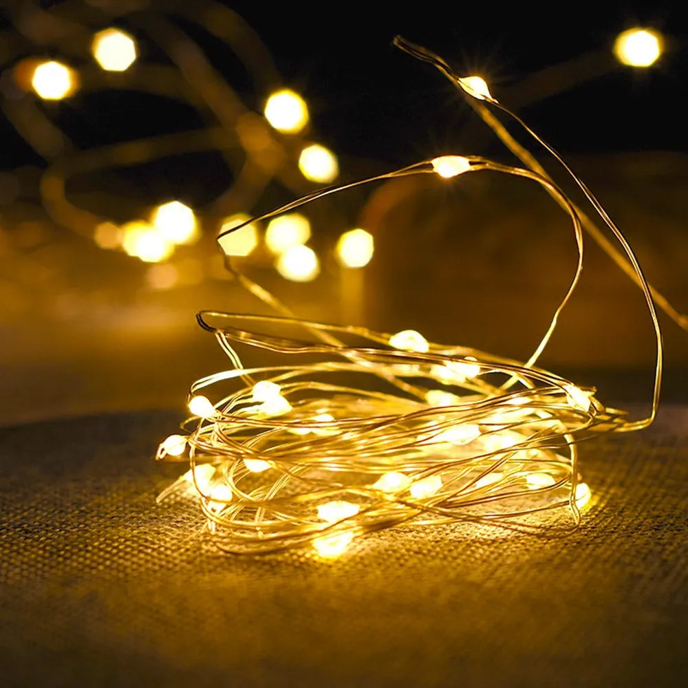"EnchantGlow™ Copper Wire LED String Lights