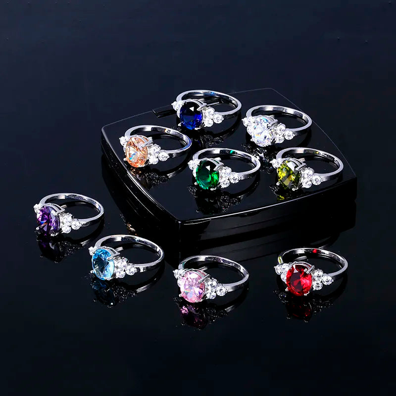 "GemsGlow™ Women's Jewelray 925 Sterling Silver Rings