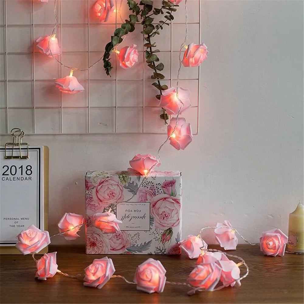 "RoseGlow™ USB/Battery Operated LED Rose Flower String Lights