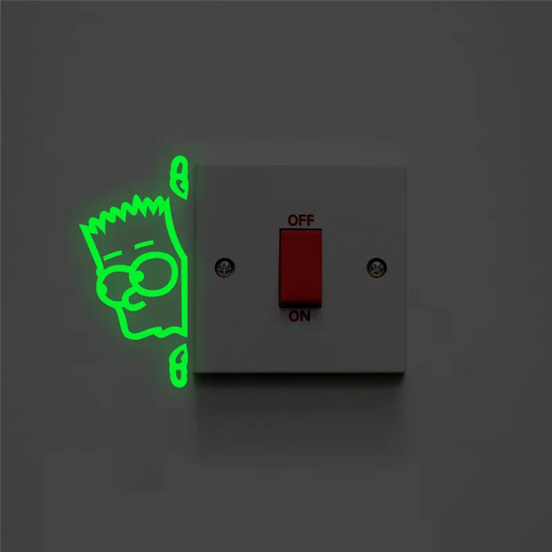 creative sneak peep boy switch luminous stickers glow in the dark wall decals kids rooms home decor fluorescent vinyl mural art