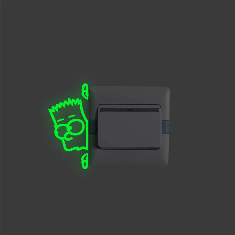 Creative Sneak Peep Boy Switch Luminous Stickers Glow in the Dark Wall Decals Kids Rooms Home Decor Fluorescent Vinyl Mural Art