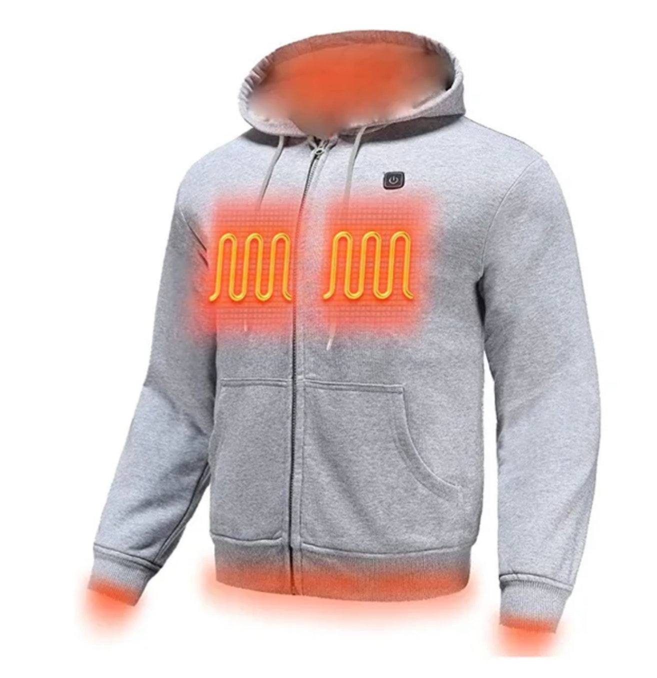 Cotton warm per: heated zip hoodie made of 100% cotton