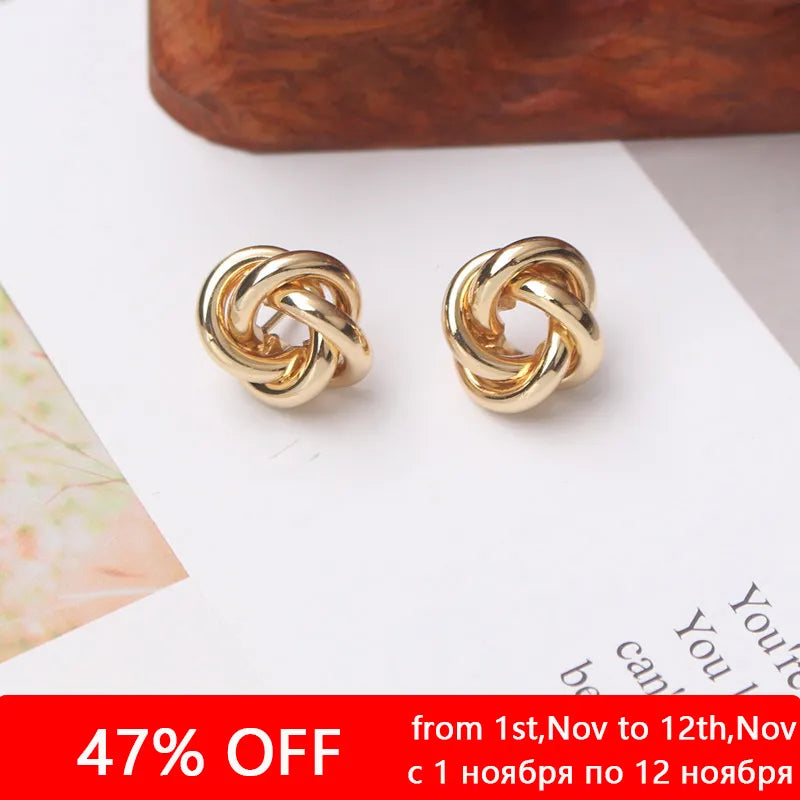 "Petitetwist ™ Tiny Metal Stud Earrings for Women