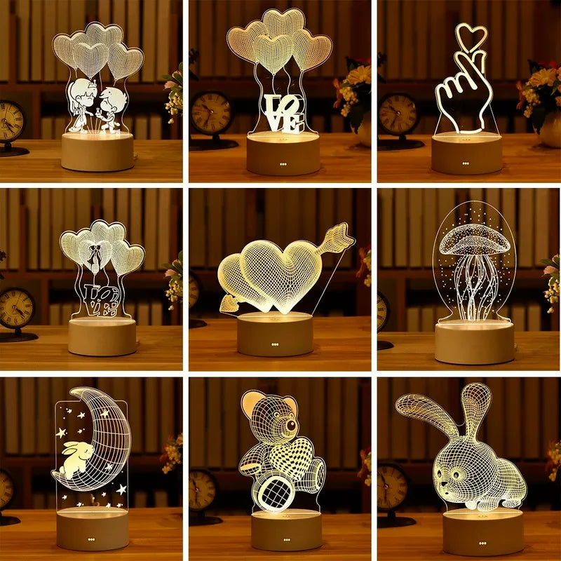 "LoveGlow™ Romantic Love 3D Acrylic LED Lamp