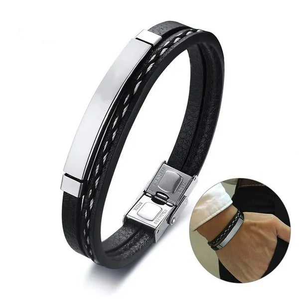 "Urbancraft ™ Delysia King Trendy men's leather bracelet