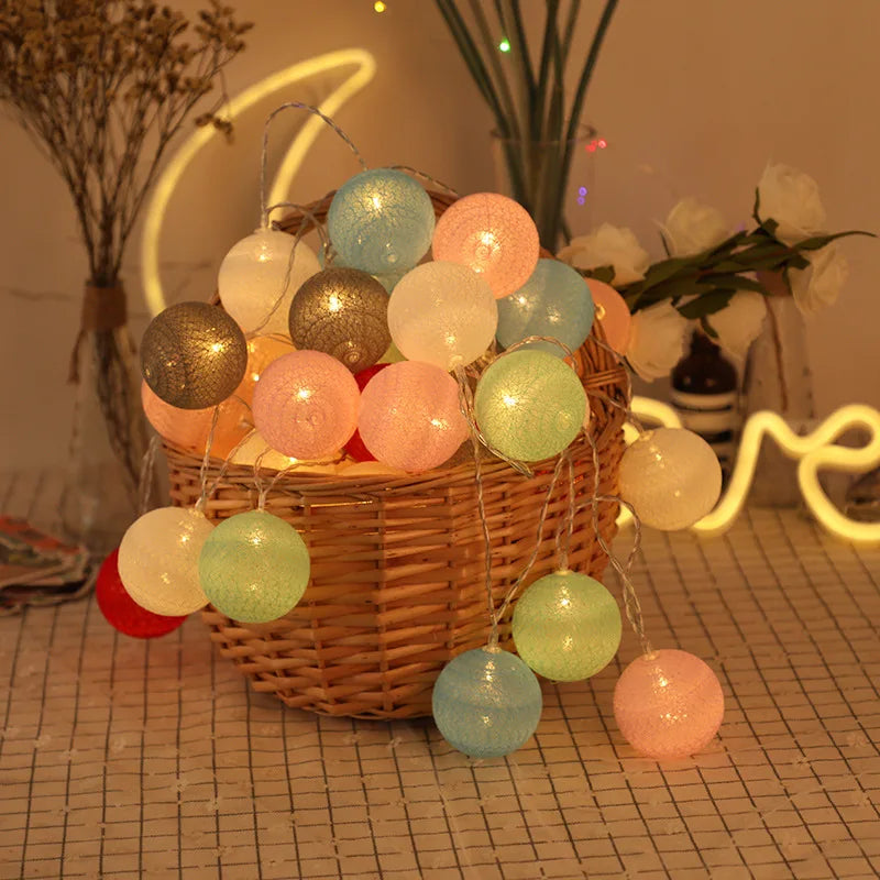 "CottonGlow™ 20 LED Cotton Balls String Fairy Lights