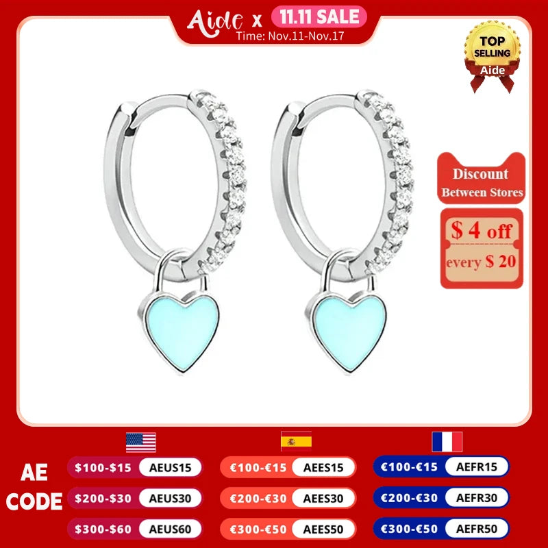 "CandyGlow™ Aide Silver Color Hoop Earrings
