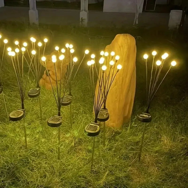 Solar Firefly Rasenlampe – 10-flammige LED-Gartenleuchte im Windspiel-Look