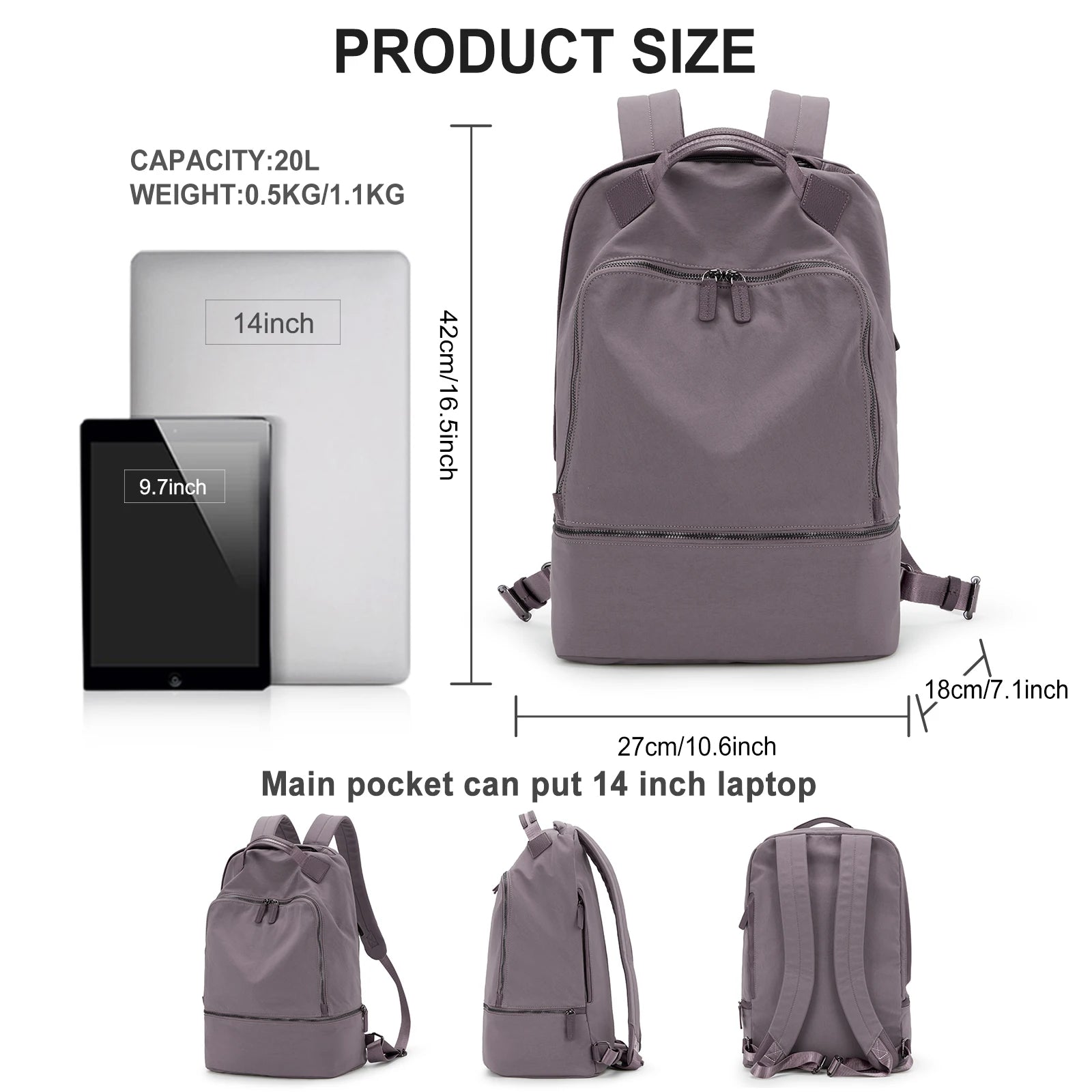 Personal Item Travel Backpack - Lobitos