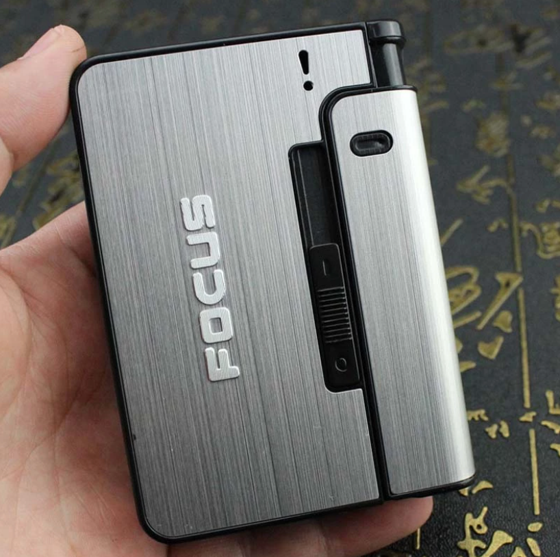 Portable metal cigarette box