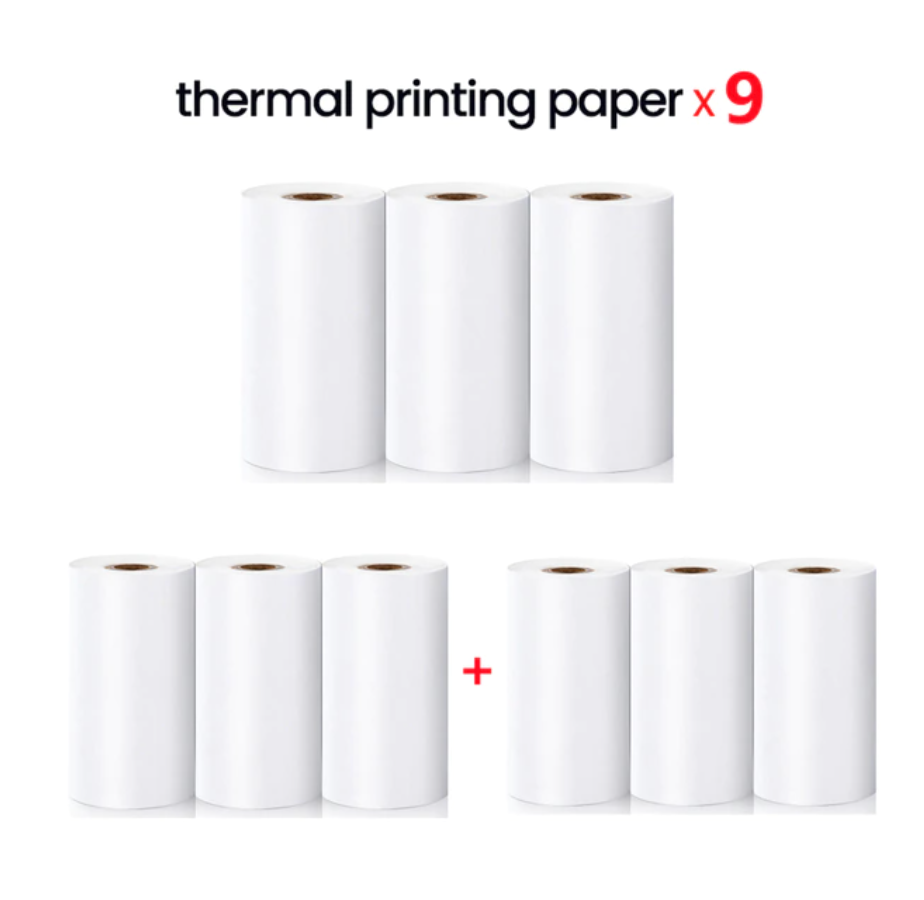 9 x Druckpapier-Rollen für den Mini-Printer