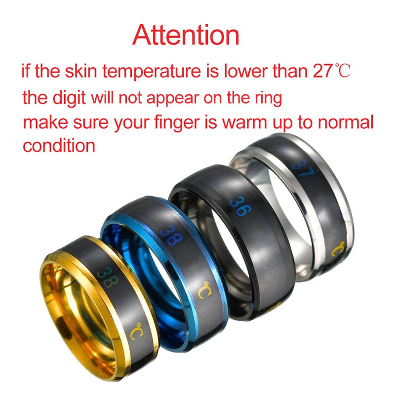 Intelligent, body temperature-measuring ring