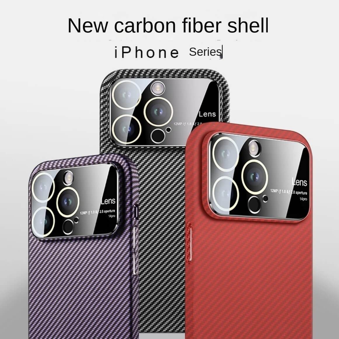 Charcoal fiber texture cell phone bag with color blocking