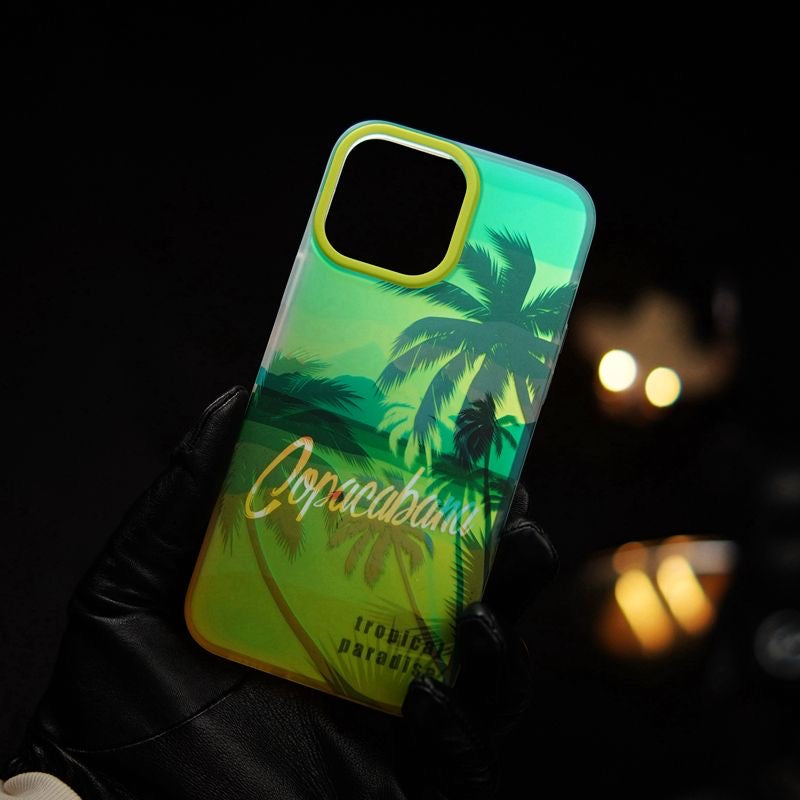 Coconut tree laser mobile phone case