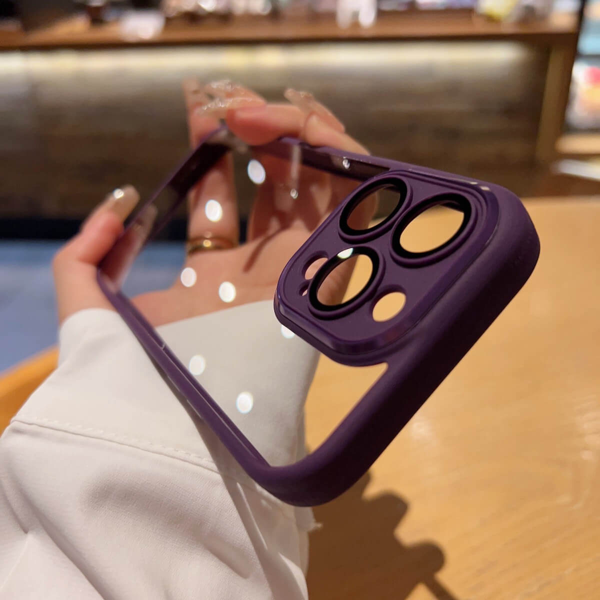 Transparent HD Lens Anti-Slip Bezel Phone Case